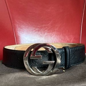 Gucci Belt Silver Buckle w/ dust bag